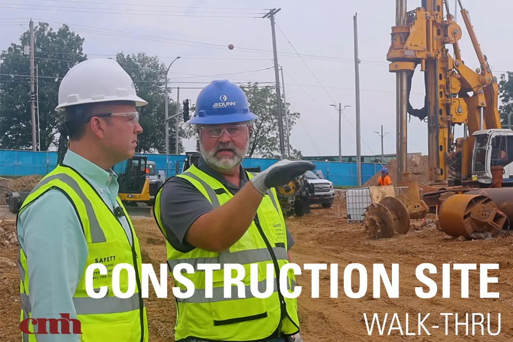 Michael Calhoun and Justin Shorter at the construction site
