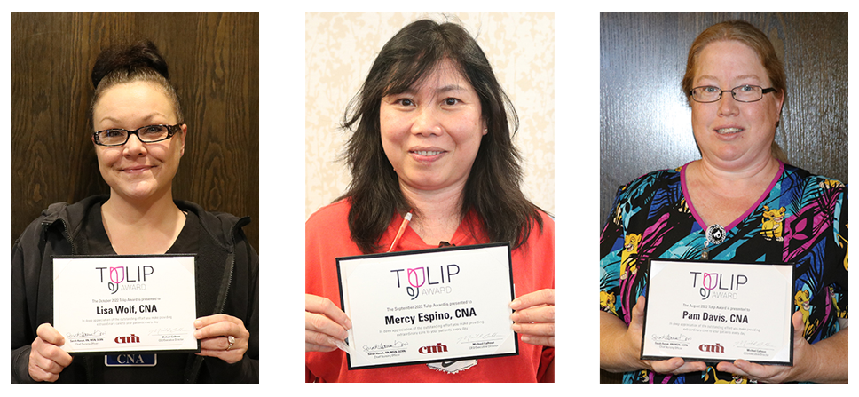 TULIP Award winners Lisa Wolf, Mercy Espino and Pam Davis