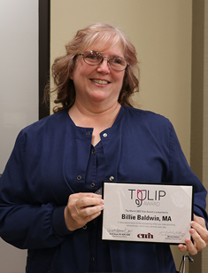 Billie Baldwin, MA April 2022 Tulip Award Winner