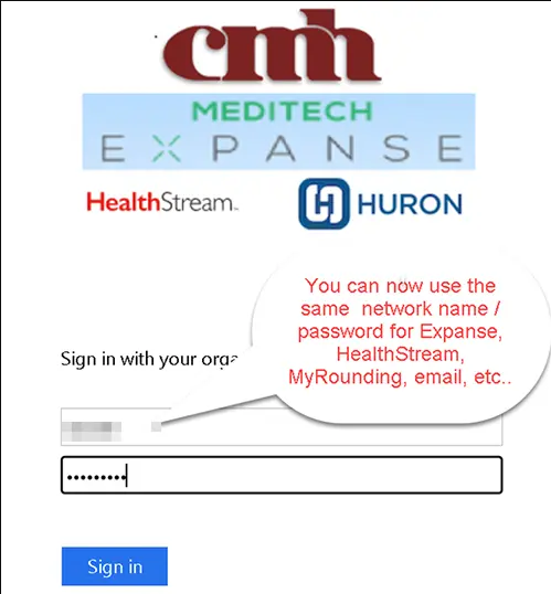 HealthStream login page