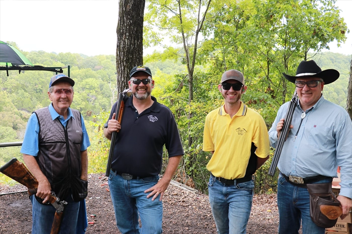 Clay shooting team of four